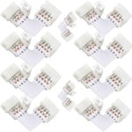 L Form 4 Pins Connector 10-Pack 10mm Rättvinklat hörn Lödlös kontakt 12V 72W Klämma för 3528/5050 SMD RGB Brandsäkert Material 4 Ledar LED