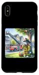 Coque pour iPhone XS Max Lapin pompier sauvant les friandises de Pâques de l'arbre Échelle