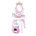 Smoby - Disney Princess - Coiffeuse 2 en 1 - Tabouret + 10 Accessoires Inclus - Miroir Orientable - Dès 3 Ans - 320250