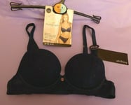 Marks & Spencer Rosie Autograph 32A new navy spot mesh padded balcony bra