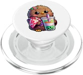 Kiwi Bird Drinking Bubble Tea Japanese Kimono PopSockets PopGrip for MagSafe