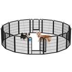 Yaheetech - Parc pour Chien 16 Panneaux Enclos Chien Chiot Lapin Rongeur Cage pour Chien Interieur Clôture Chien Chenil pour Chien Exterieur 80cm