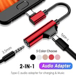 Jack AUX Usb C 3.5 2 In 1 USB C DAC Adapter Earphone Adapter Audio Connector