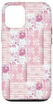 iPhone 12/12 Pro Light Pink Flowers & Bows Gingham Coquette Girly Aesthetic Case