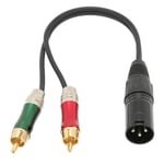 XLR till DC 3,5 mm Dubbel RCA Han Kabel Stereo Förlustfri Universal Mikrofon Splitter Tråd för DVD VCD XLR Han till 2RCA 1m