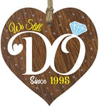 29th Wedding Anniversary Wooden Heart Plaque - We Still Do Since 1995 - Dark Wood Sign Keepsake, Celebrate Anniversary Wife Husband Boyfriend Girlfriend, Plaque with Quotes Gifts from the Kids