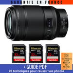 Nikon Z MC 105mm f/2.8 VR S Macro + 3 SanDisk 32GB UHS-II 300 MB/s + Guide PDF 20 techniques pour réussir vos photos