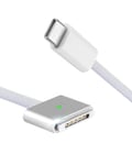 Câble de charge USB C vers Magsafe 3(Blanc),140 W PD Charge rapide Type C vers MagSafe 3 magnétique 3 140/100/65 W PD Câble PVC de charge rapide pour tablette (1 pièce/6,6 pieds)