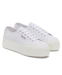 Superga Unisex Womens/Ladies 2790 Nappa Leather Trainers (Optical White Silver/Avorio) - Off-White - Size UK 2.5