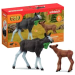 Schleich - Figurines Élan Femelle avec Veau, animaux sauvages 42629 Wild Life, Pour enfant des 3 ans