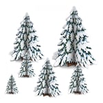 Snötäckta Granar 3D Bordsdekoration 6-pack