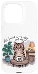 Coque pour iPhone 15 Pro Mignon café et chat amoureux des chats drôles et citations de café femmes