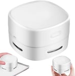 Mini Aspirateur Rechargeable Par Usb, Puissant, Rotatif À 360°, Portable, Sans Fil, Avec Câble De Charge Et Brosses, Pour Bureau, Voiture, Voyage, École (Blanc)