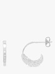 Estella Bartlett Feather Hoop Earrings, Silver