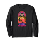 Peace Love And Axe Throwing Bohemian Rainbow Long Sleeve T-Shirt