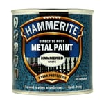 Hammerite Direct To Rust Hammered White Quick Drying Metal Paint 250ml