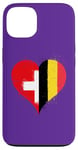 Coque pour iPhone 13 Coeur pour Fier Suisse Belge Un Drapeau Belgique Suisse