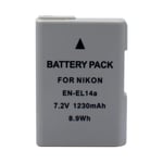 Grehod for Nikon D3100 D3300 D5100 D5500 DF EN-EL14A 7.2v 1230mAh Lithium Rechargeable Battery Camera Battery