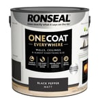 Ronseal Paint One Coat Black Pepper Matt Quick Dry Stain Mould Resistant 2.5L