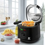 1300W 2LDeep Fat Fryer Chip Electric Non Stick Pan & Safe Basket Handle & Window