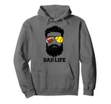 Football Softball Dad Messy Hair Beard Football Softball Dad Pullover Hoodie