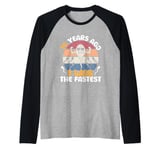 Vintage Legend 75 Years Ago I Was The Fastest Men Women Bday Raglan Baseball Tee