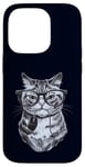 Coque pour iPhone 14 Pro Chat ringard tenant une souris d'ordinateur mignon chaton geek