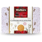 Walkers Shortbread Congratulations Thistle Shortbread Tin - 18 x Shortbread Rounds 300g, (Pack of 1)