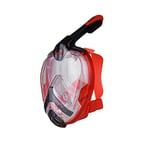 Seac Unica AD Seac Unica, Masque de Plongée Faciale pour le Snorkeling, Masque Intégral avec Vision à 180 ° Noir Rouge L/XL