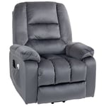 Rootz Elektrisk TV-stol med stå-upp-stöd - Liggstol - Lyftstol - Ultimat komfort - Milda lyft - Vibrerande massage - 85cm x 94cm x 107cm - Sammetstyg