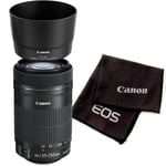 Canon EF-S 55-250/4-5.6 IS STM + ET-63 motljusskydd + microfiber kit