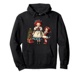 Raggedy Ann Dolls and a Small Christmas Tree Pullover Hoodie