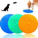 3-pack frisbee för hund, mjukt frisbee i naturgummi, frisbee leksak för hund