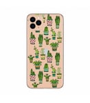 Coque Iphone 11 PRO MAX Cactus Tropical Exotique Aztec Vert Fleur