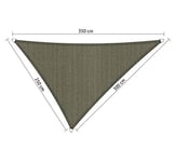 Shadow Comfort Ombre Voile écran solaire perméable à l'eau HDPE auvent de Jardin pour Jardin extérieur Terrasse UV Bloc - Triangle 2,5x3x3,5m - Desert Storm