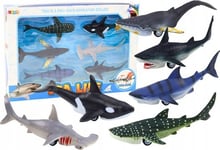 Leantoys Figuriner Fordon Marina Djur Fregatt Haj Orca 6 St