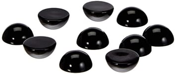 Rayher Lot de perles demi-rondes, noir, 10 pces, 5 paires d’yeux, ø10mm, plastique, brillant, à coller, arts créatifs, figurines, animaux- 8965401