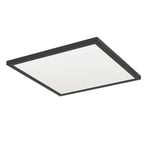 Eglo Plafonnier LED en saillie Rovito, lampe de plafond carrée, éclairage pour salle de bains en plastique noir et blanc, blanc chaud - blanc froid, IP44, 39x39 cm