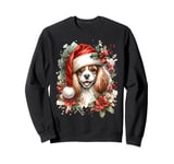 Christmas English Toy Spaniel Dog Watercolor Artwork Sweatshirt