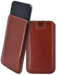 IPHONE 11 Pro 5.8 " Case Real Leather Bag Slim Case Cover IN Braun