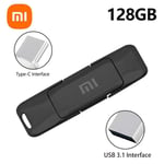 Xiaomi 2 en 1 USB Pen Drive 2 To 1 To 128 Go USB 3.1 TYPE-C Flash Drives OTG Mobile Téléphone Memory Stick Haute Vitesse USB Stick Cadeau - Type Black 128GB