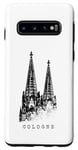 Coque pour Galaxy S10 Cathédrale de Cologne Silhouette Vintage Köln Allemagne