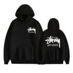 Mordely Unisex Stussy Pullover Hoodie Midweight Huvtröja Black XS