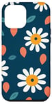 iPhone 12 Pro Max Navy Blue Backdrop with Cheerful Daisies Case