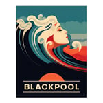 The Seaside Calls Blackpool Beach England UK Sunset Woman of the Waves Sea Siren Ocean Unframed Wall Art Print Poster Home Decor Premium