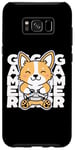 Coque pour Galaxy S8+ Kawaii Gamer Cute Anime Dog Corgi Jouant aux Jeux Vidéo