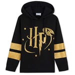 Harry Potter Sweat à Capuche Filles, Doux et Confortable - Cadeaux pour Enfants (Noir/Or, 11-12 Ans)