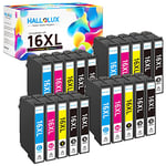 HALLOLUX 16 XL Compatible Cartouches d'encre Remplacement pour Epson 16XL pour Workforce WF-2010 WF-2510 WF-2520 WF-2530 WF-2540 WF-2630 WF-2650 WF-2660 WF-2750 (Noir Cyan Magenta Jaune, 20-Pack)