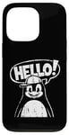 Coque pour iPhone 13 Pro Hello Pingouin avec chapeau cool Street Art Style graphique