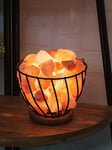 Hestia Himalayan Rock Salt Fire Effect Basket Lamp